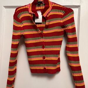 Forever 21 Multicolor Striped Cardigan